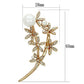 LO2834 - Flash Rose Gold White Metal Brooches with Synthetic Pearl in White-1