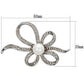 LO2840 - Imitation Rhodium White Metal Brooches with Synthetic Pearl in White-1