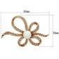 LO2841 - Flash Rose Gold White Metal Brooches with Synthetic Pearl in White-1