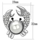 LO2842 - Imitation Rhodium White Metal Brooches with Synthetic Pearl in White-1