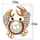 LO2843 - Flash Rose Gold White Metal Brooches with Synthetic Pearl in White-1