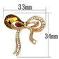 LO2847 - Flash Rose Gold White Metal Brooches with Synthetic Glass Bead in Topaz-1