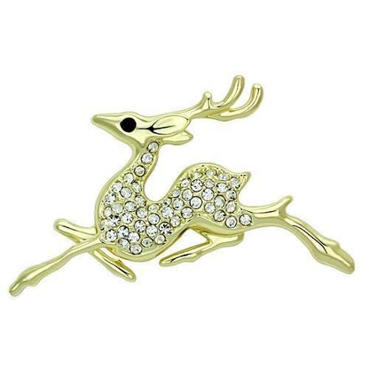 LO2859 - Flash Gold White Metal Brooches with Top Grade Crystal  in Multi Color-0