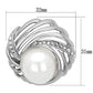 LO2866 - Imitation Rhodium White Metal Brooches with Synthetic Pearl in White-1