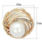 LO2867 - Flash Rose Gold White Metal Brooches with Synthetic Pearl in White-1