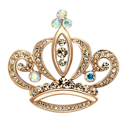 LO2871 - Flash Rose Gold White Metal Brooches with Top Grade Crystal  in Multi Color-0