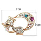 LO2889 - Flash Rose Gold White Metal Brooches with Top Grade Crystal  in Multi Color-1
