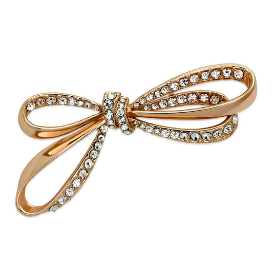 LO2891 - Flash Rose Gold White Metal Brooches with Top Grade Crystal  in Clear-0