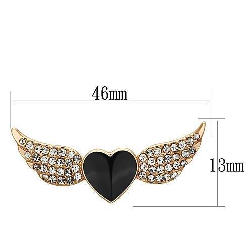 LO2909 - Flash Rose Gold White Metal Brooches with Top Grade Crystal  in Multi Color-1