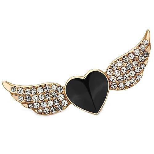 LO2909 - Flash Rose Gold White Metal Brooches with Top Grade Crystal  in Multi Color-0
