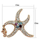 LO2911 - Flash Rose Gold White Metal Brooches with Top Grade Crystal  in Multi Color-1