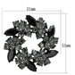 LO2917 - Ruthenium White Metal Brooches with Top Grade Crystal  in Jet-1