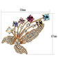 LO2922 - Flash Rose Gold White Metal Brooches with Top Grade Crystal  in Multi Color-1