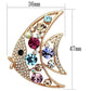 LO2923 - Flash Rose Gold White Metal Brooches with Top Grade Crystal  in Multi Color-1