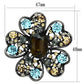 LO2926 - Ruthenium White Metal Brooches with Synthetic Synthetic Glass in Brown-1
