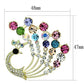 LO2931 - Flash Gold White Metal Brooches with Top Grade Crystal  in Multi Color-1
