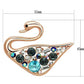 LO2934 - Flash Rose Gold White Metal Brooches with Top Grade Crystal  in Multi Color-1