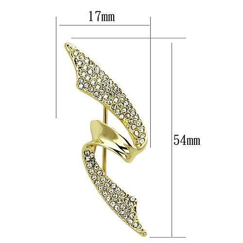 LO2940 - Flash Gold White Metal Brooches with Top Grade Crystal  in Clear-1