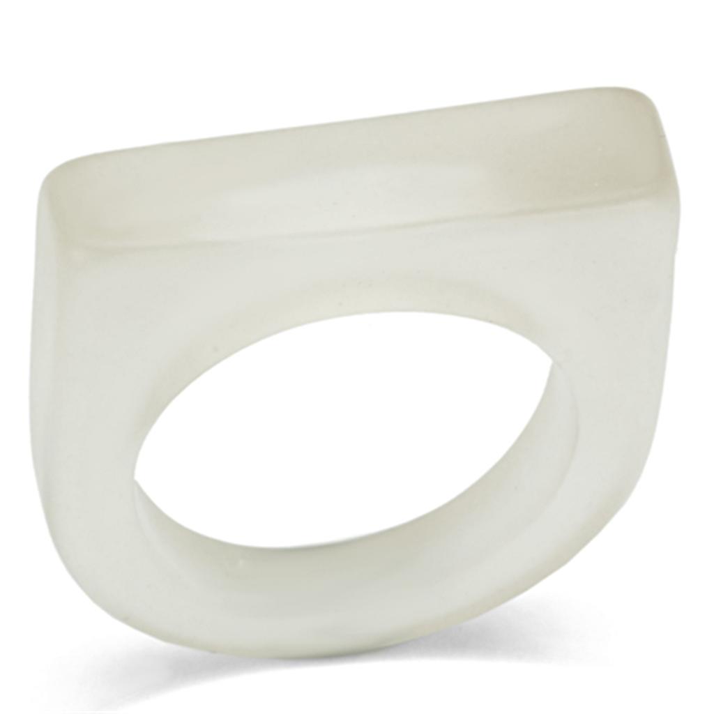 LO2965 -  Resin Ring with Synthetic Synthetic Stone in Clear-0