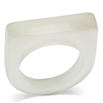 LO2965 -  Resin Ring with Synthetic Synthetic Stone in Clear-0