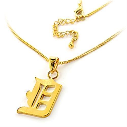 LO299 - Gold Brass Chain Pendant with No Stone-0
