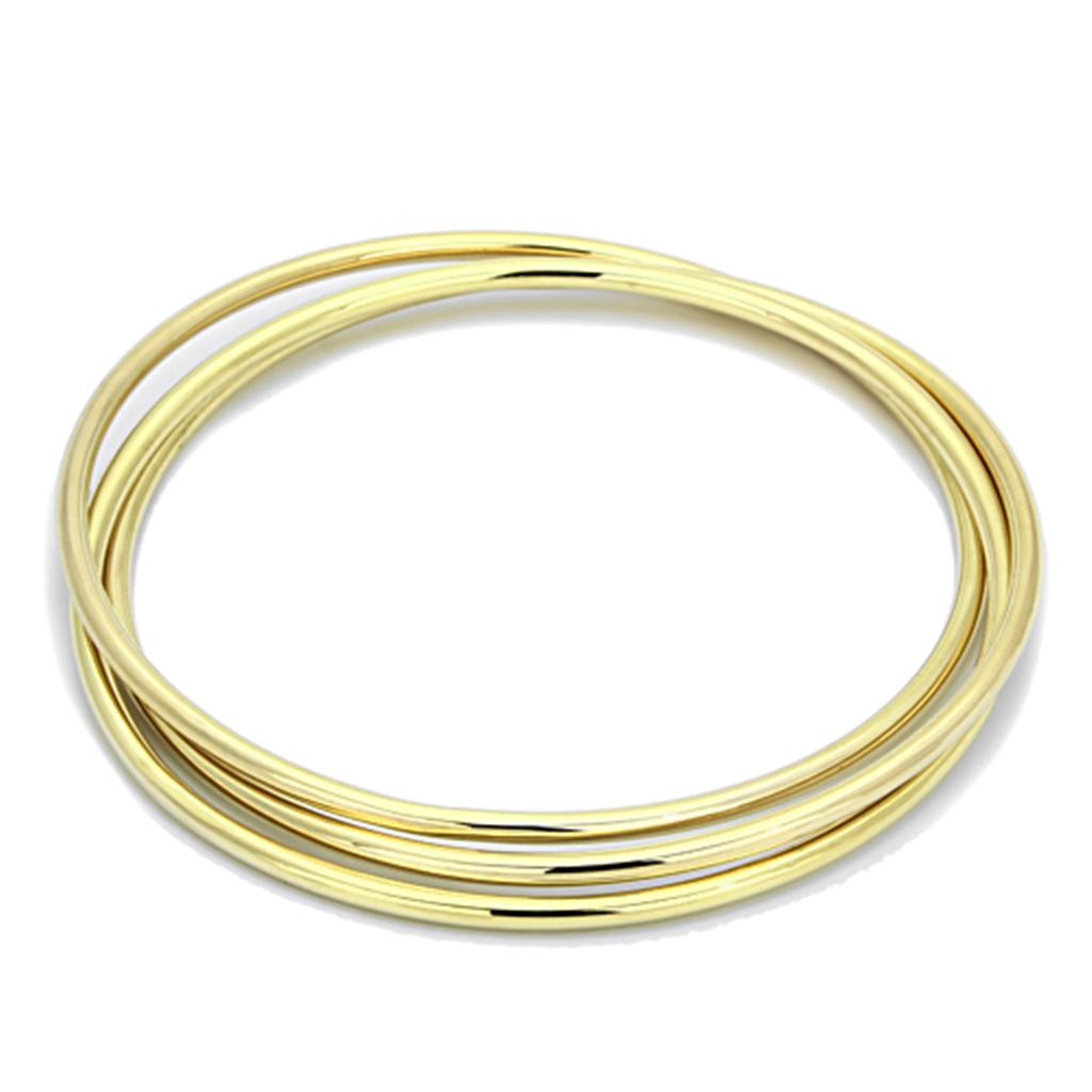 LO3070 - Gold Brass Bangle with No Stone-0