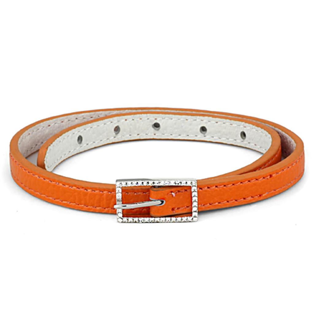 LO3237 - Rhodium Brass Bracelet with Top Grade Crystal  in Clear-0