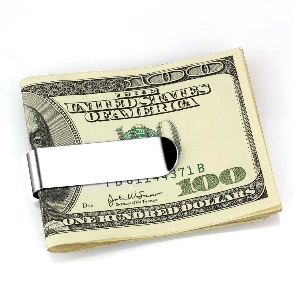 LO3379 - High polished (no plating) Stainless Steel Money clip with No Stone-0