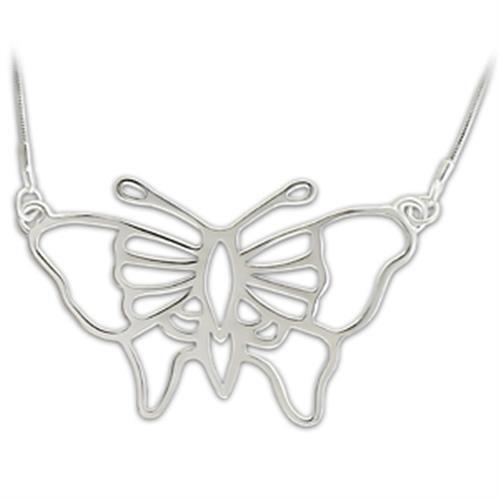 LO343 - Silver Brass Chain Pendant with No Stone-0