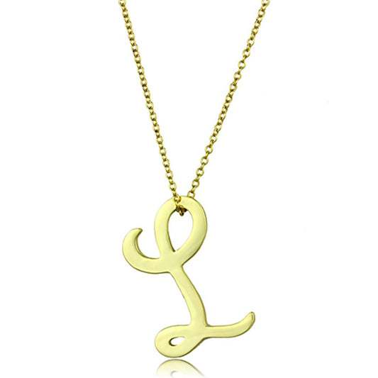 LO3459 - Gold Brass Chain Pendant with No Stone-0
