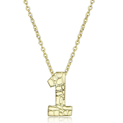LO3460 - Flash Gold Brass Chain Pendant with Top Grade Crystal  in Clear-0