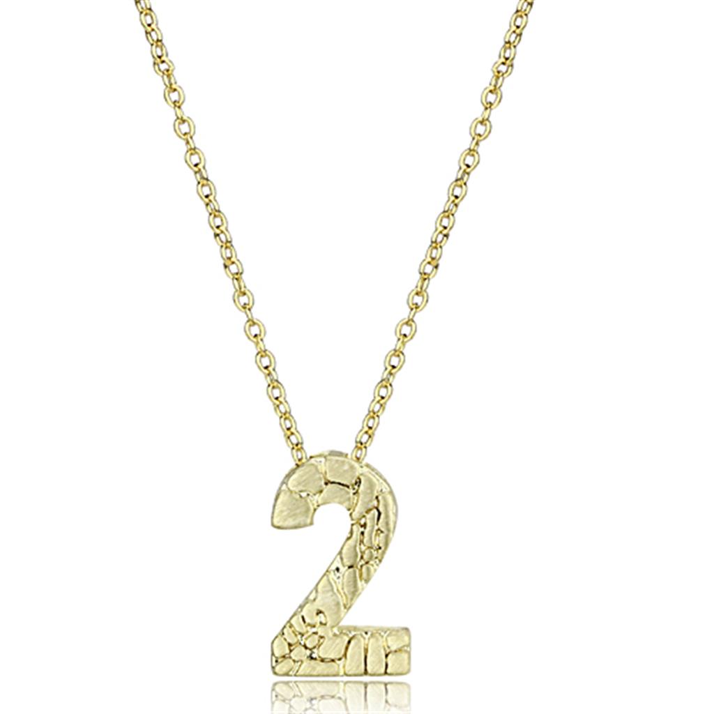 LO3461 - Flash Gold Brass Chain Pendant with Top Grade Crystal  in Clear-0