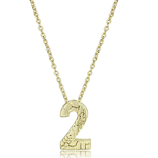 LO3461 - Flash Gold Brass Chain Pendant with Top Grade Crystal  in Clear-0
