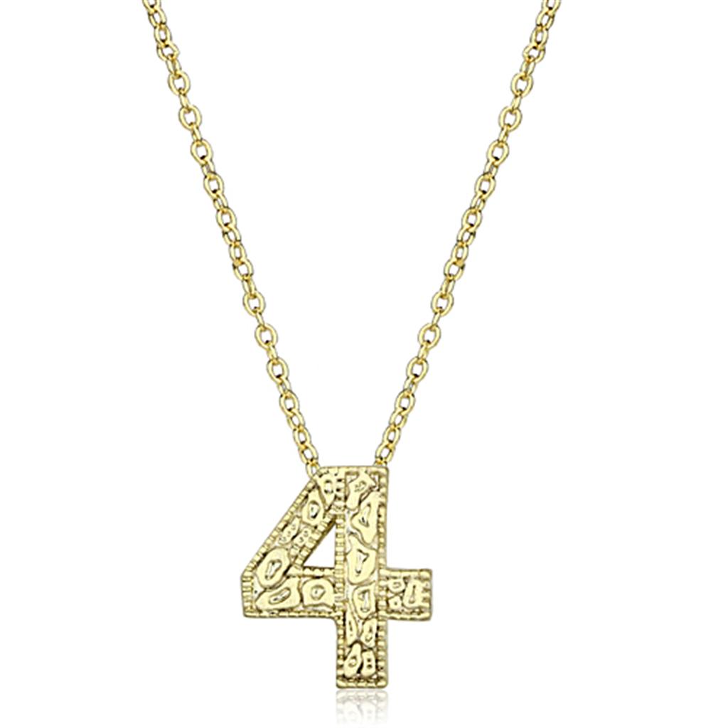 LO3462 - Flash Gold Brass Chain Pendant with Top Grade Crystal  in Clear-0