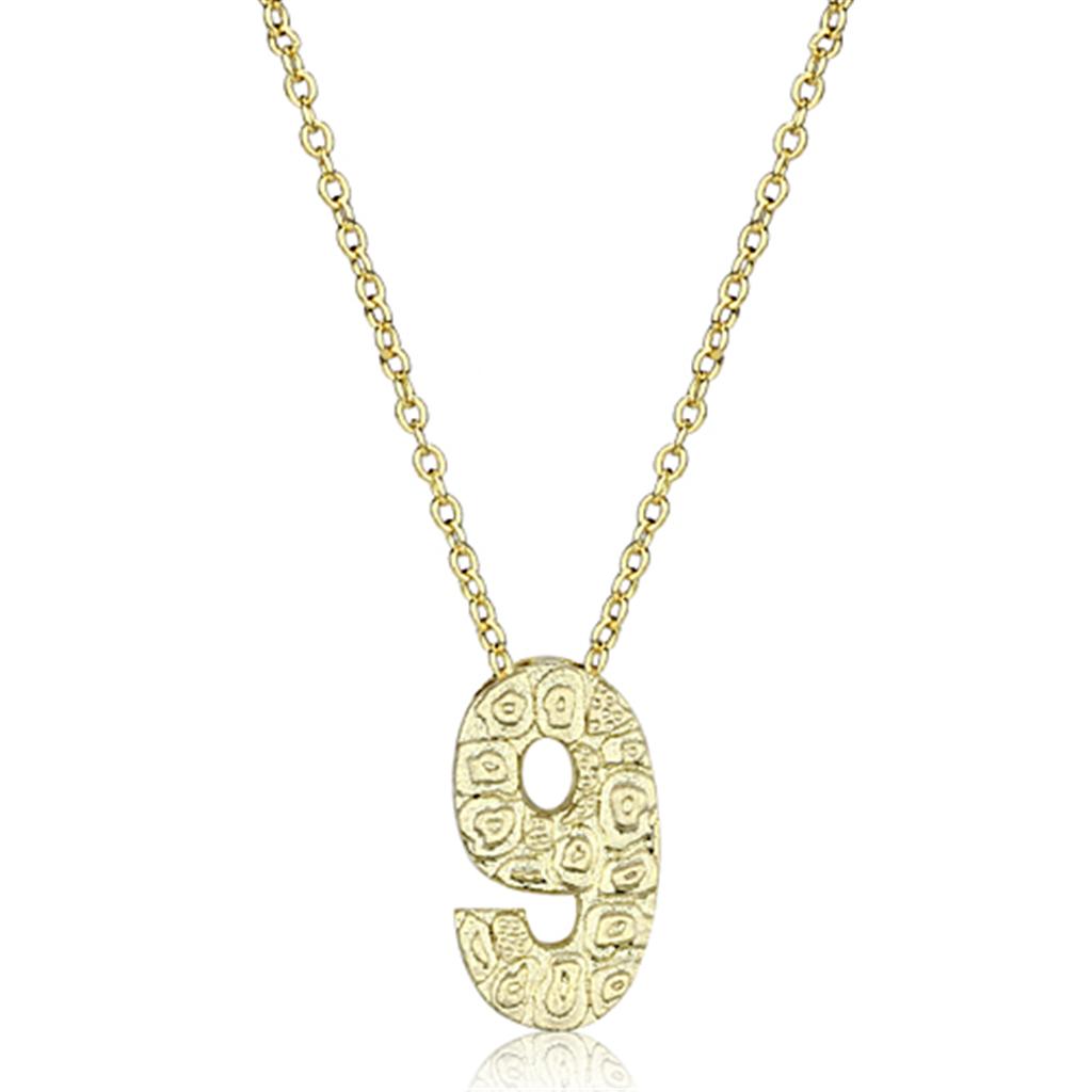 LO3465 - Flash Gold Brass Chain Pendant with Top Grade Crystal  in Clear-0