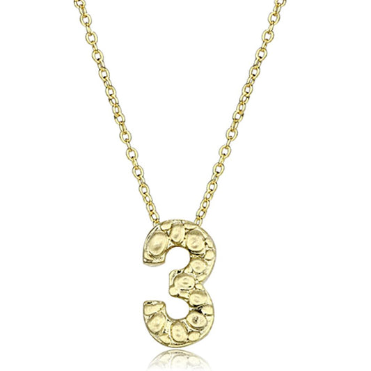 LO3467 - Flash Gold Brass Chain Pendant with Top Grade Crystal  in Clear-0