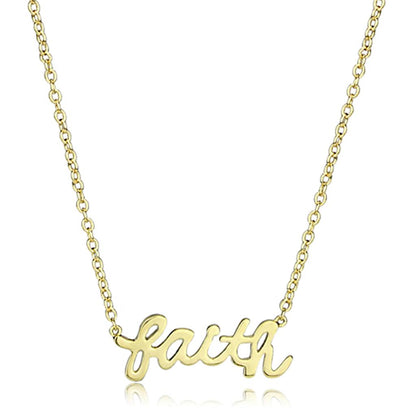 LO3485 - Gold Brass Chain Pendant with No Stone-0