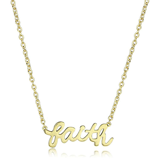 LO3485 - Gold Brass Chain Pendant with No Stone-0