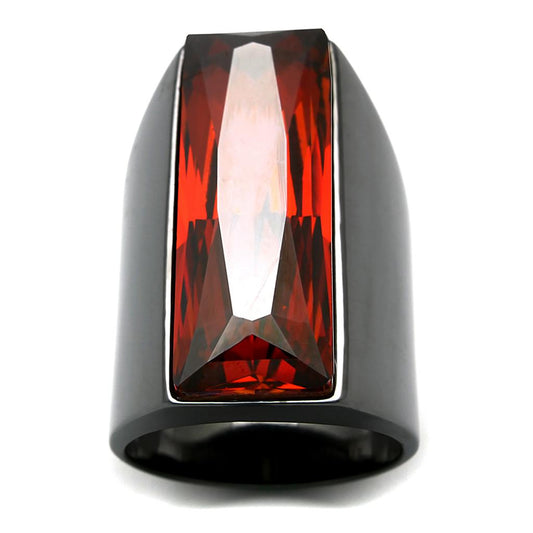 LO3592 - TIN Cobalt Black Brass Ring with Top Grade Crystal  in Siam-0