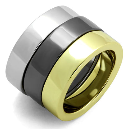 LO3643 - Rhodium+Gold+ Ruthenium Brass Ring with No Stone-0