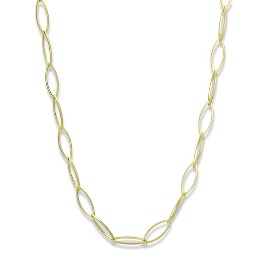 LO3721 - Gold & Brush Brass Necklace with No Stone-0