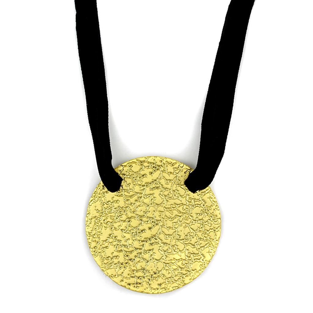 LO3727 - Gold & Brush Brass Chain Pendant with No Stone-0