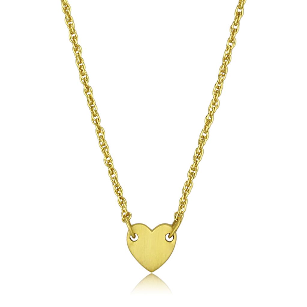 LO3843 - Gold & Brush Brass Chain Pendant with No Stone-0