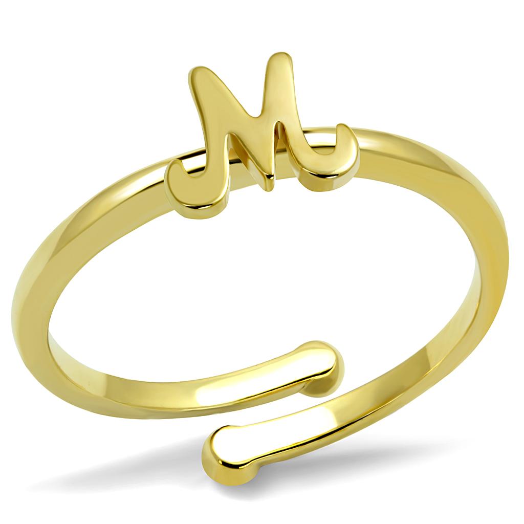 LO3994 - Flash Gold Brass Ring with No Stone-0
