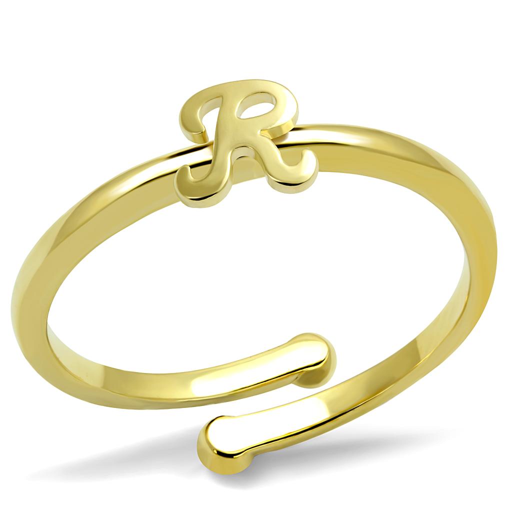 LO3996 - Flash Gold Brass Ring with No Stone-0