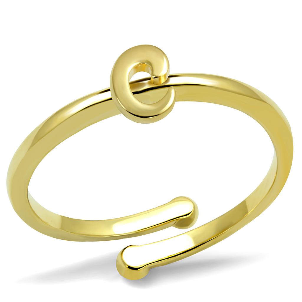 LO4008 - Flash Gold Brass Ring with No Stone-0