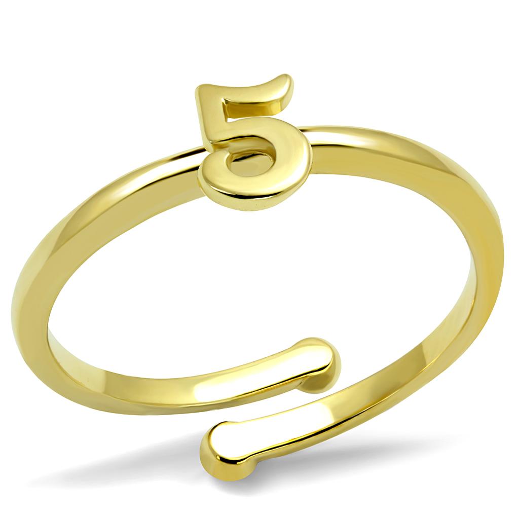 LO4016 - Flash Gold Brass Ring with No Stone-0