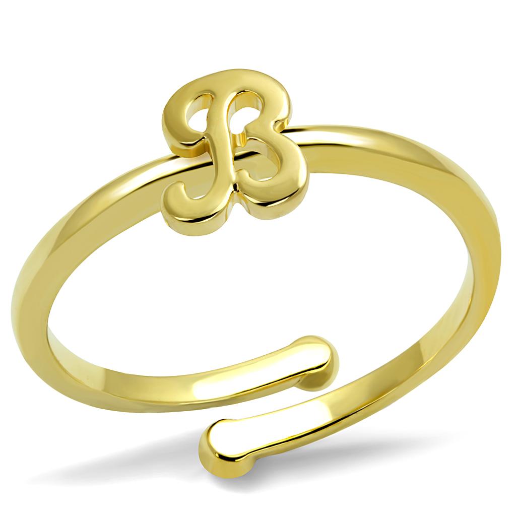 LO4026 - Flash Gold Brass Ring with No Stone-0