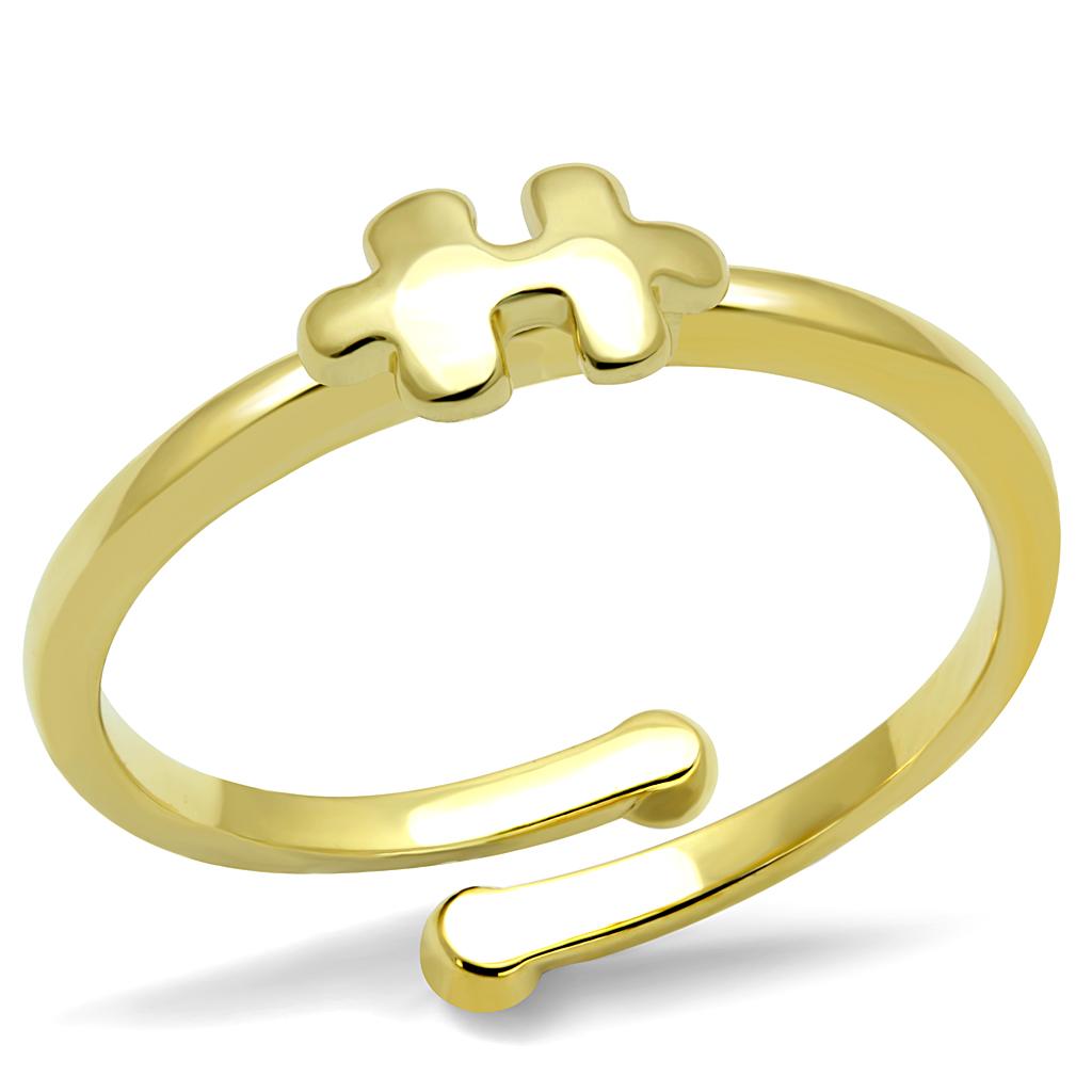 LO4028 - Flash Gold Brass Ring with No Stone-0