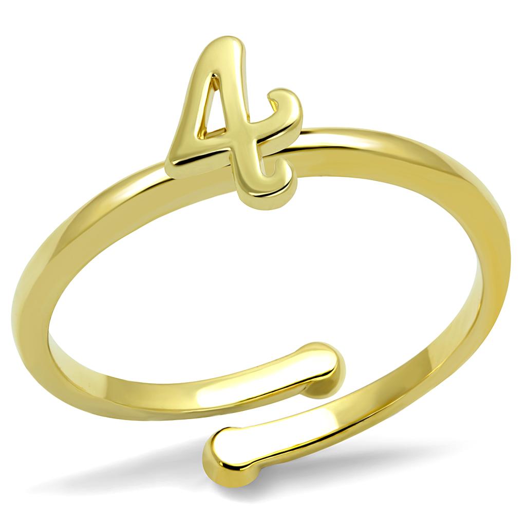 LO4032 - Flash Gold Brass Ring with No Stone-0
